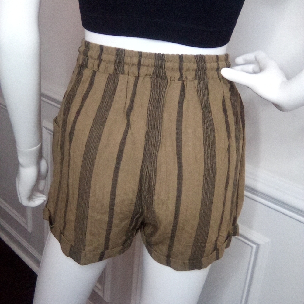 Angie's Striped Women's Shorts, Sz. Small, Elastic Tie Waist, 100% Rayon, NWOT - Picture 6 of 12